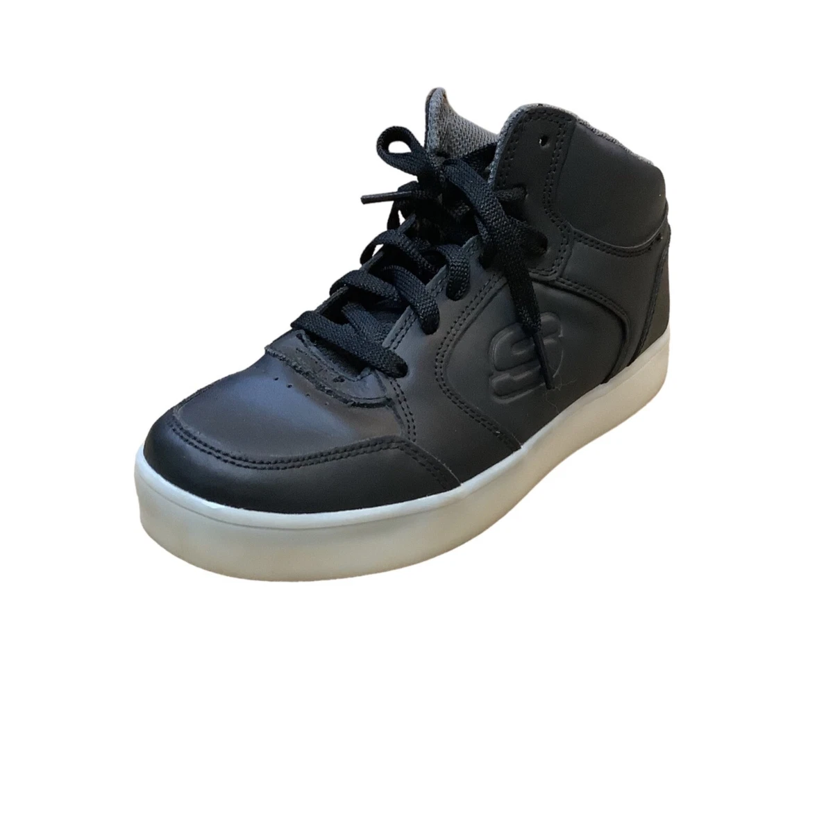 SKETCHERS Kids Unisex Energy Lights Black Lace Up High Top