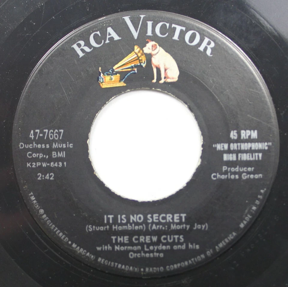 50S 60S 45 The Crew Cuts - No, No Nevermore / It Is No Secret On Rca Foto 2 de 2