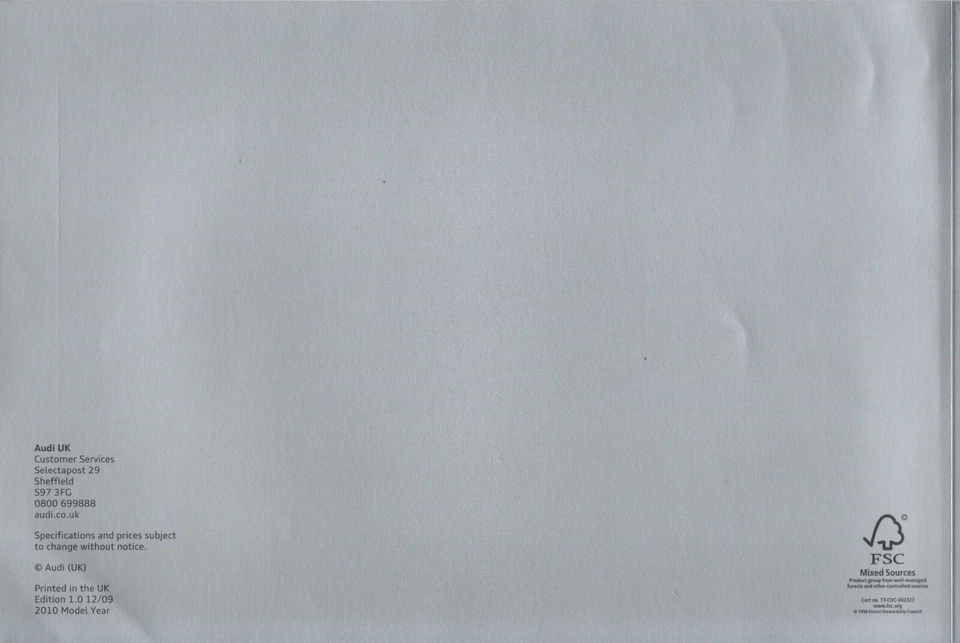 Audi A3 & S3 December 2009 2010 MY UK Pricings & Specifications Sales Brochure - Image 2 of 2