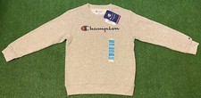 Champion Crewneck Pullover Sweatshirt Gray Youth M 10/12 Logo Print NWT