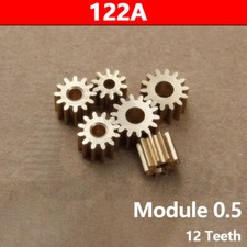 122A Module 0.5 12 Teeth Motor Main Shaft Pinion Gear Metal Brass 2mm RC Model