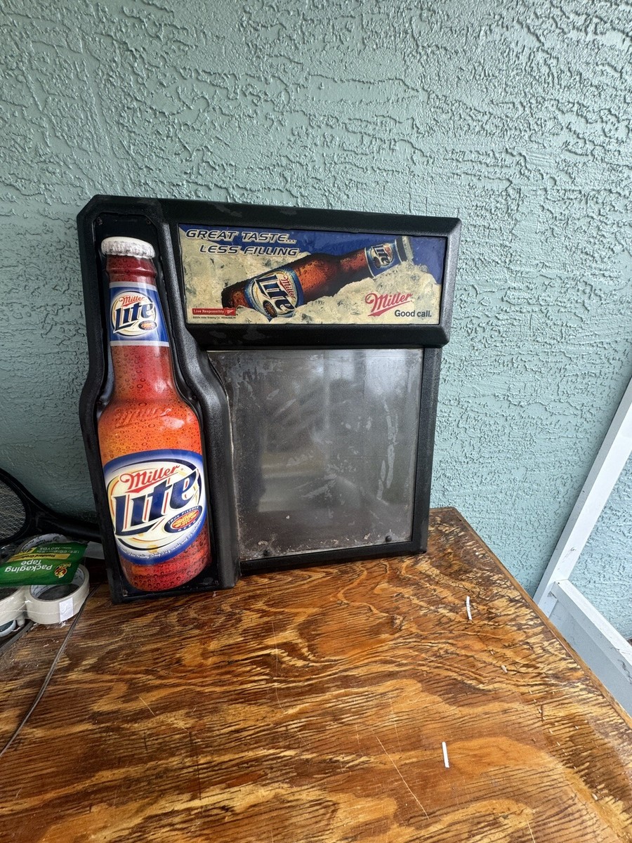 VINTAGE MILLER LITE BEER BOTTLE WORKING MENU LIGHT UP SIGN | eBay