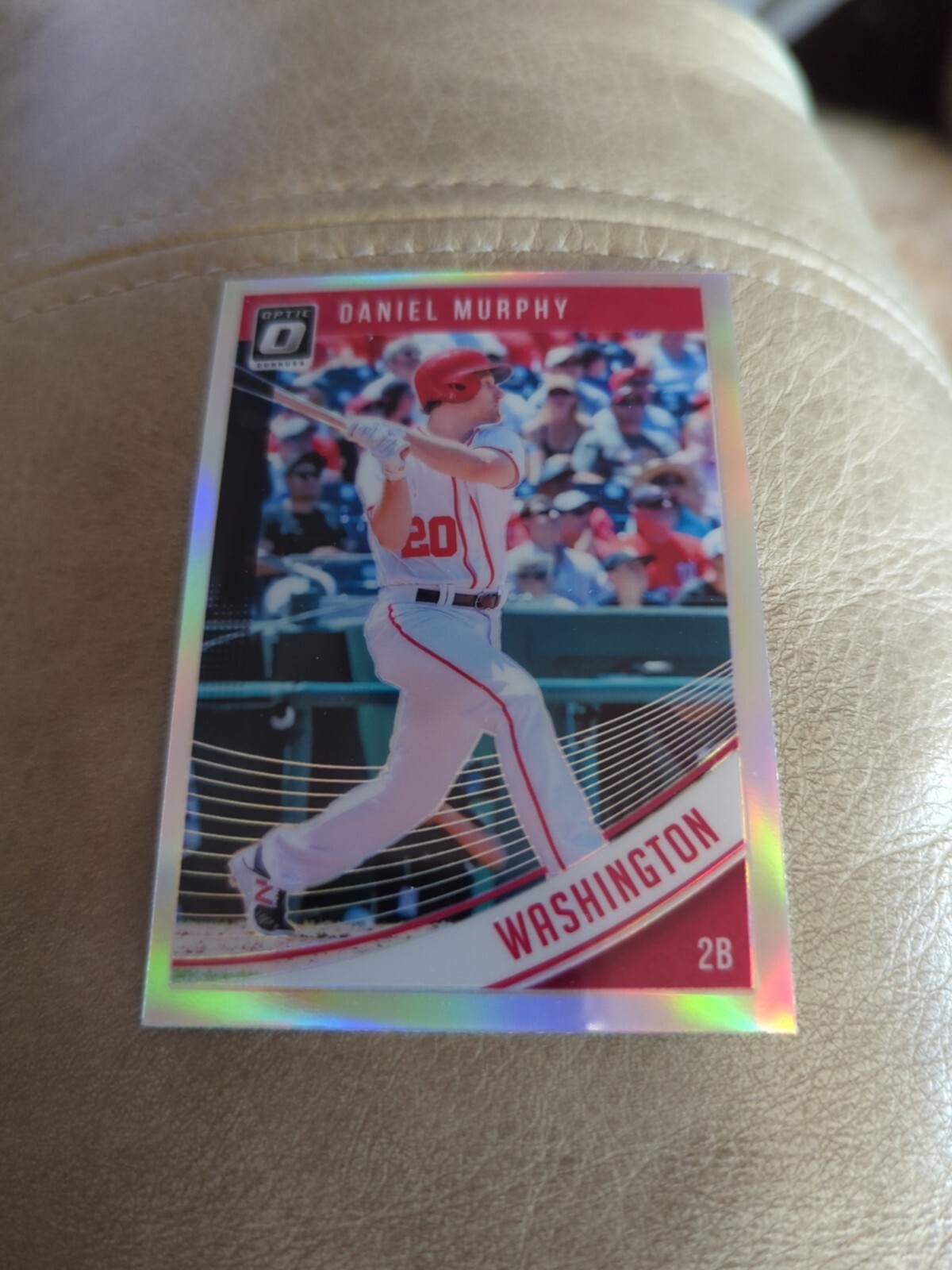 2018 Donruss Optic Silver Holo Prizm #159 Daniel Murphy Baseball Card