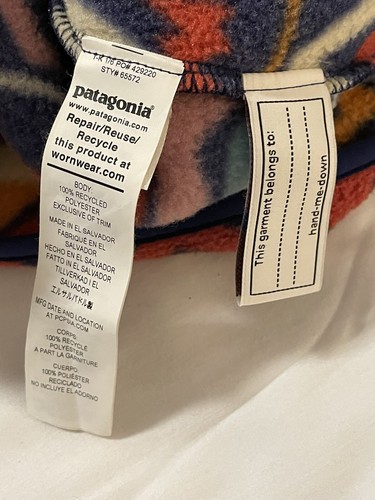 Kids Patagonia Synchilla Pullover Sweater Snap-T Large (12) Lofoten Geo Fleece - Picture 7 of 11