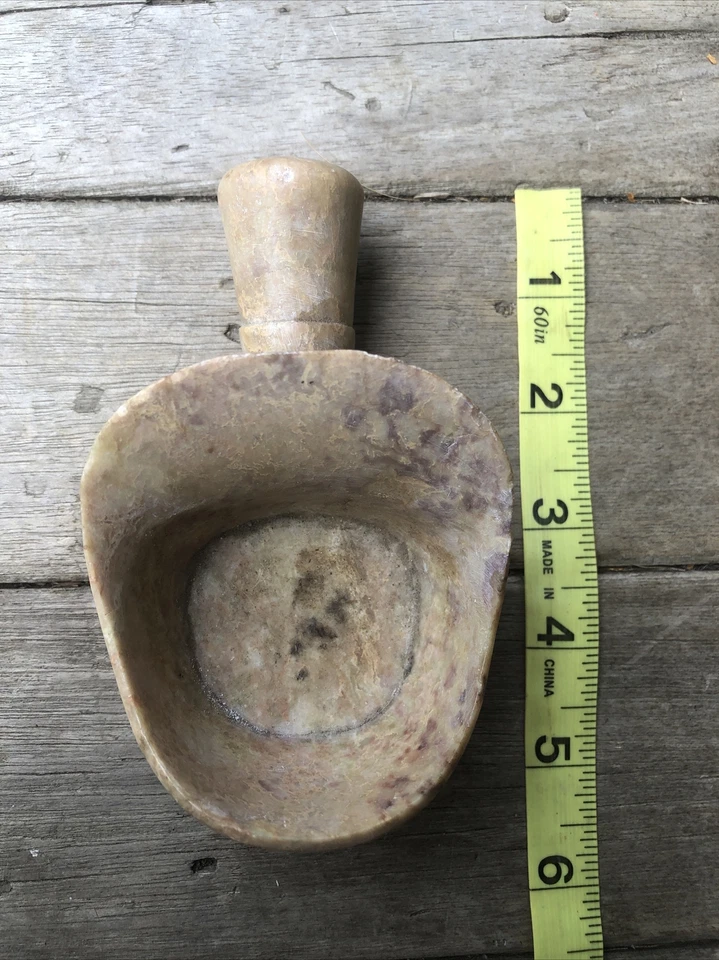 Taza cucharada piedra tallada antigua vintage envío gratuito Foto 2 de 4