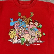 DGK Skateboards Say No To Drugs T Shirt Mens Small Cartoon Red Parody Family Guy