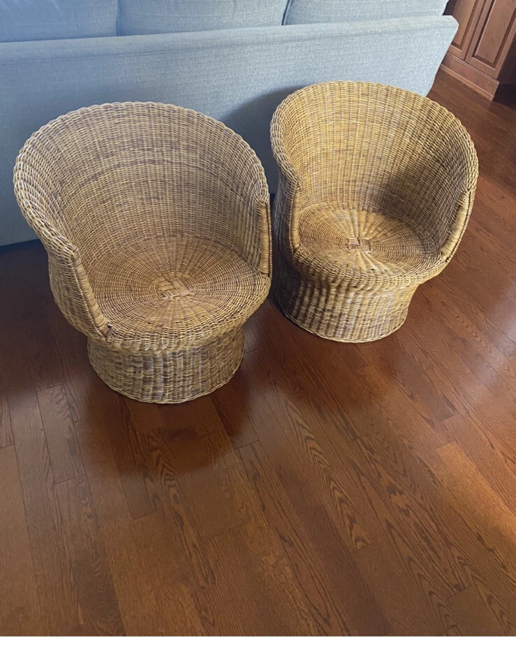 Vintage rattan barrel chair hot sale