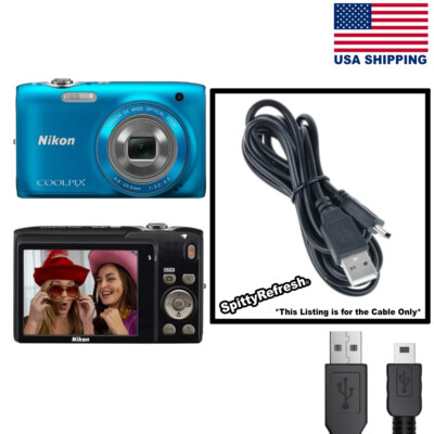 Nikon Coolpix S3100 Digital Camera USB Power Cable Transfer Cord Replacement