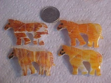 Orange Spiny Spiney Oyster right Facing Spiny Horse Focal Bead   2" by 1"
