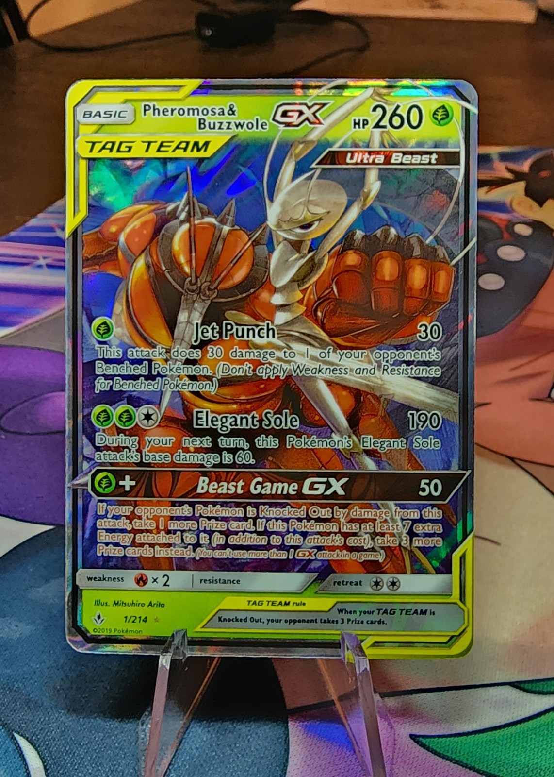 Pheromosa & Buzzwole GX 1/214 Sm-Unbroken Bonds Holo