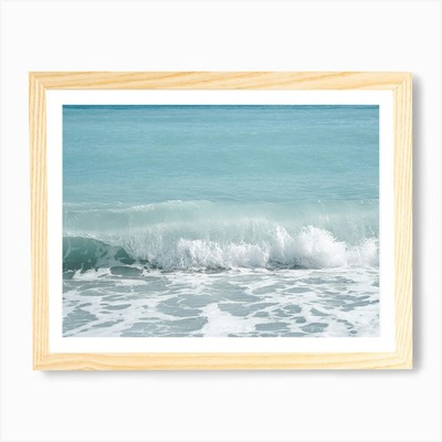 Die blaue Welle Kunstdruck gerahmt Wandbild Poster Leinwanddruck Bild