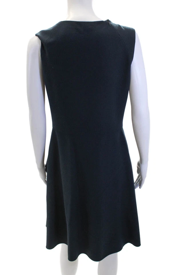 Vestido midi para mujer Raoul cuello redondo sin mangas con volantes azul marino talla 8 Foto 3 de 4