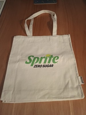 Sprite Zero Sugar Tragetasche weiß recycelte Baumwolle Werbe Öko Einkaufstasche