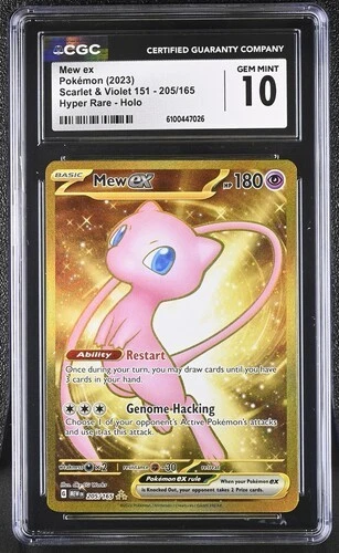 CGC 10 GEM MINT Mew ex 205/165 Sv: Scarlet & Violet 151 Holo