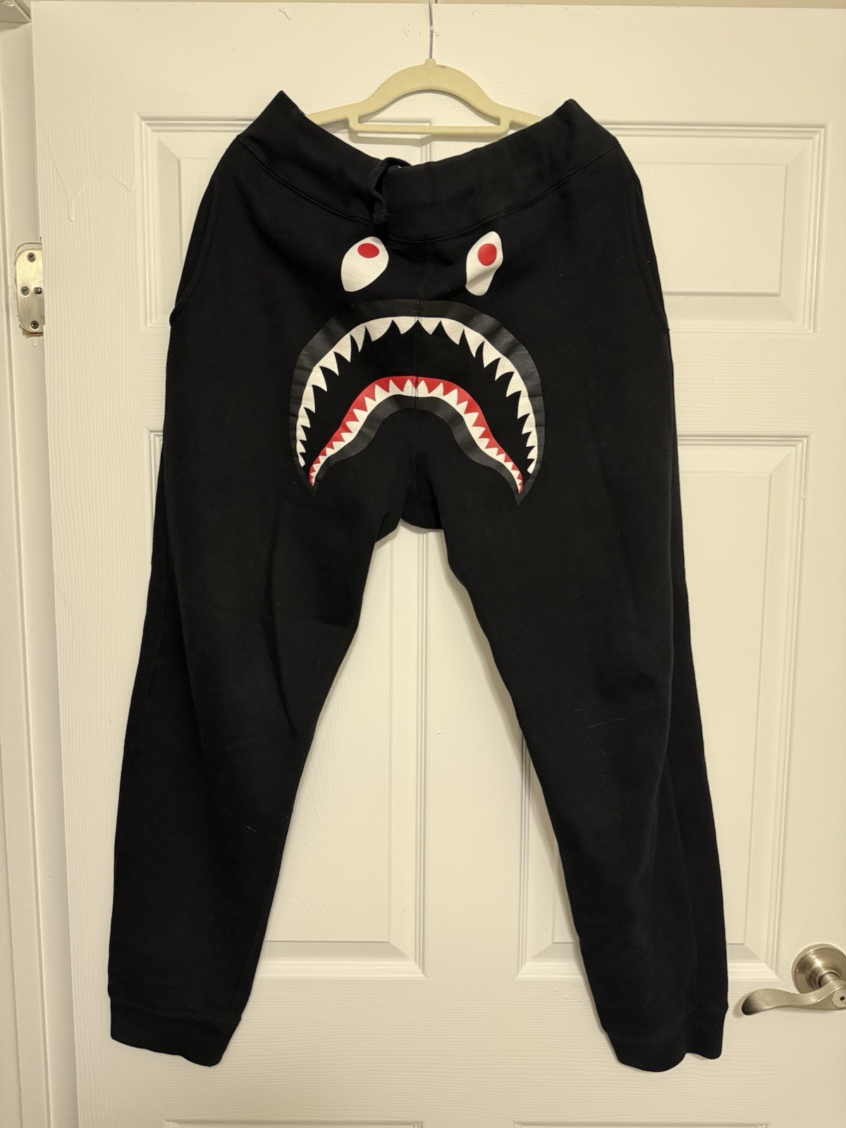 A Bathing Ape (BAPE) Shark Sweat Pants BLACK Relaxed Fit XL