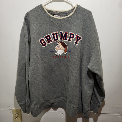 Vintage 90s Y2K Disneyland Resort Grumpy Crewneck Sweatshirt XL Gray