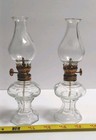 Glass Oil Lamp 7" Tall Small Lantern Vintage VTG With Wick Set Of 2 — photo 2