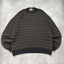 Vintage 90s Perry Ellis Sweater Mens Large Gray Fair Isle Knit Pullover Crewneck
