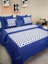 Fabric Jaipuri Printed Cotton Double BedSheet With 2 Pillow Cover 90x108In