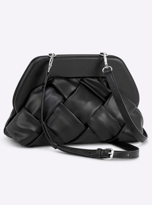 Mode von Heine Damen Umhängetasche Schultertasche Magnetverschluss schwarz NEU
