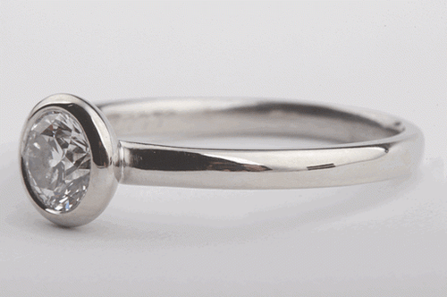 Solitär Ring Brillant Diamant 0,51ct 585 14K Weiß Gold IGI Expertise Gr. 52 . - Bild 4 von 9