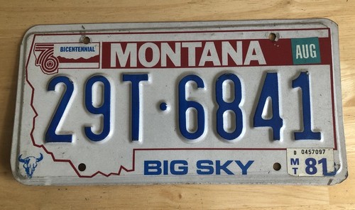 VINTAGE MONTANA BIG SKY ABGELAUFENES NUMMERNSCHILD