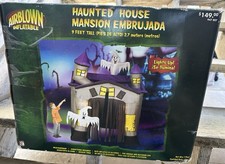 HTF 2007 Gemmy Airblown Inflatable Haunted House Lights Sound Halloween Decor