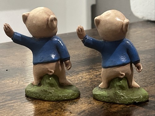 Porky Pig Porcelain Figurine, 2.5" Tall Warner Bros Vintage 1970's Pair - Picture 5 of 12