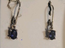  PRICE REDUCED Beautiful Indigo, Oval Tanzanite Or Sapphire Earrings Silver 925 