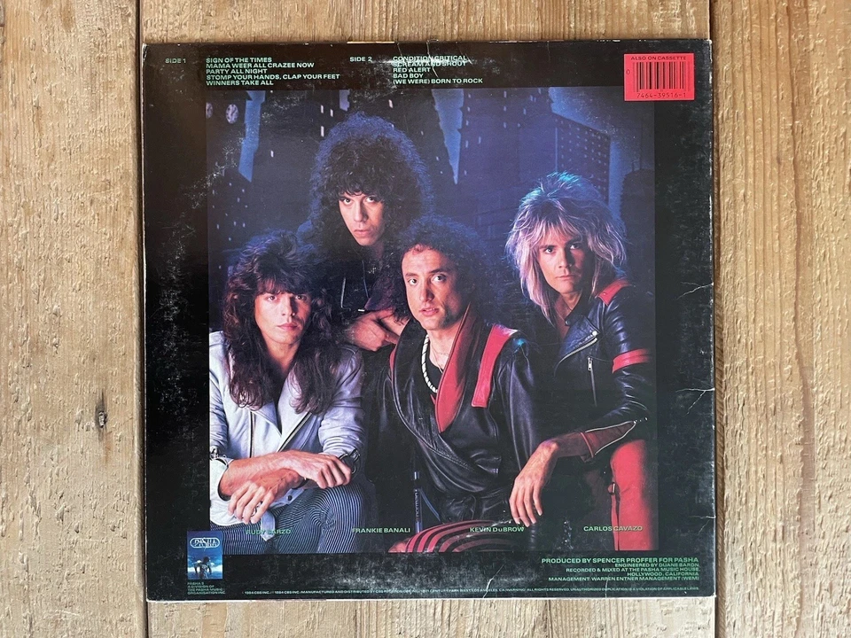 Quiet Riot: Condition Critical vinyl LP VG 1984 Pasha QZ 39516 Kevin DuBrow - Image 2 of 4