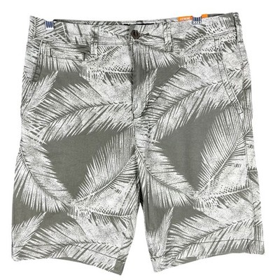 American Eagle Shorts Mens 30 Olive Green Tropical Palm Leaf Extreme Flex Slim