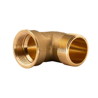 "Messing Gewinde-Fitting 90° Winkel 1 1/4\"IG - 1 1/4\"AG (Dn 32) - Schwere AusfüHr"