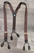 Vtg Suspenders Made in England Silk  Leather End Braces Preppy Classic Timeless