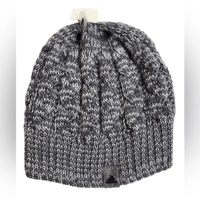 NWT ASIDAS Charcoal Medium Gray Knit Beanie Hat