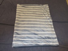LILA JACK Blue Striped/Reversible to Solid Blue BABY BLANKET Plush 32 x 40 in