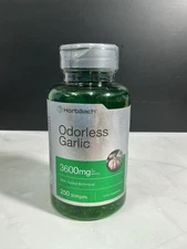 Odorless Garlic Pills 3600 mg | 200 Softgels | Ultra Potent | by Horbaach