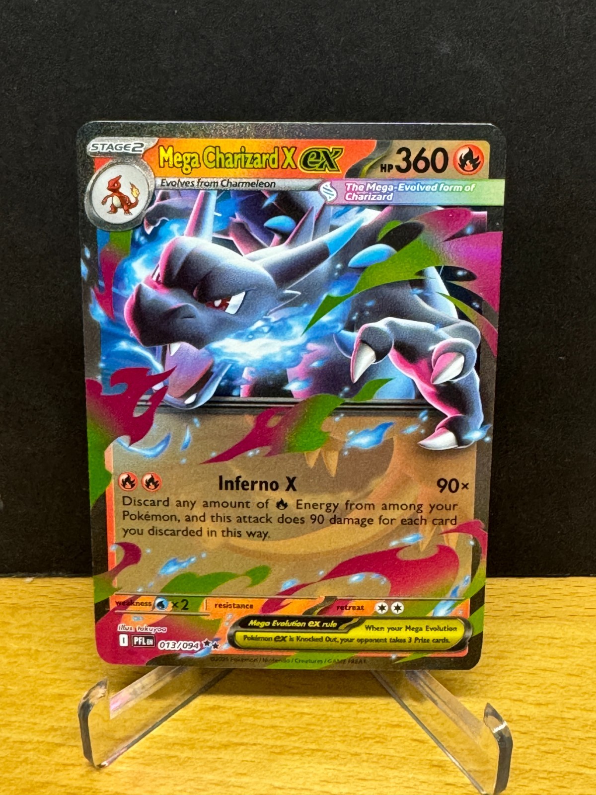 2025 Pokemon Phantasmal Flames MEGA CHARIZARD X EX #013/094 Double Rare! MINT!