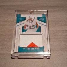 2024 Panini National Treasures Framed Fabrics Jaylen Wright #FF-JWT Holo Silver…