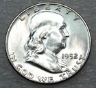 1952 P Franklin Half Dollar Gem BU 98% FBL Frosty White Luster in saflip #M312