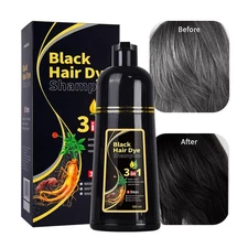 Black Hair Dye Shampoo Natural Instant 3in1 Hair Dye Shampoo 500ml FREE US SHİP