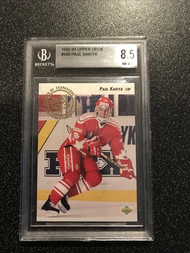 PAUL KARIYA 1992 Upper Deck Hockey RC CARD# 586 BGS 8.5 NM-MT+ ANAHEIM DUCKS