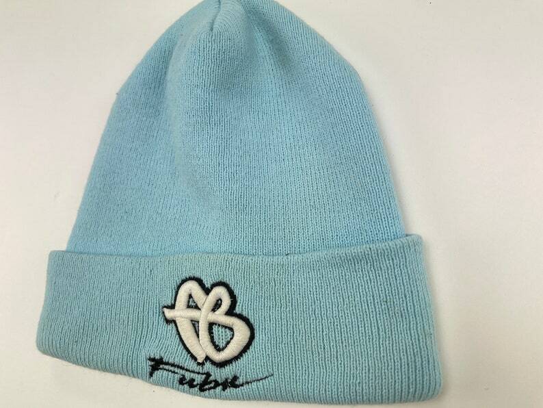 Fubu beanie, blue, vintage hip hop hat, 90s hip-hop clothing