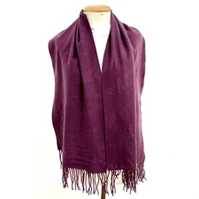 ARMANI COLLEZIONI LOGO PURPLE RECTANGLE WOOLscarf   62/14 in  #A97