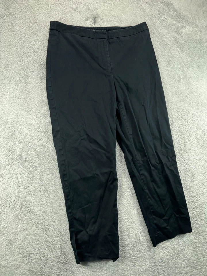 Womens Pants 8 Apostrophe Stretch Black Chino Mid Rise Cropped 31x24 - Image 2 of 4