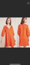 Anthropologie Dress Pullover Comfy   Orange Tunic Boho  size XS