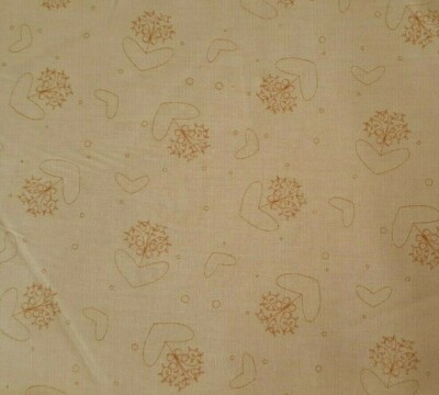 Life is Beautiful BTY Helen Stubbings Red Rooster Tonal Tan Floral Flower Heart