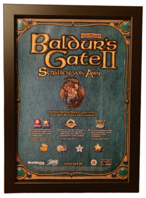  Baldur's Gate II 2 Schatten von Werbung, Werbeblatt, Poster, Ad Framed Gerahmt 