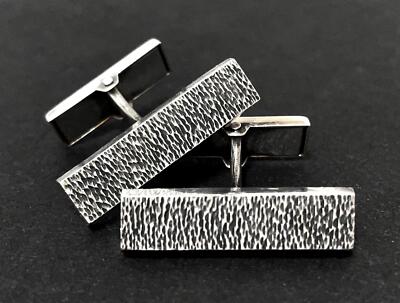 MODERNIST KULTASEPPA SALOVAARA FINLAND 813H SILVER CUFFLINKS
