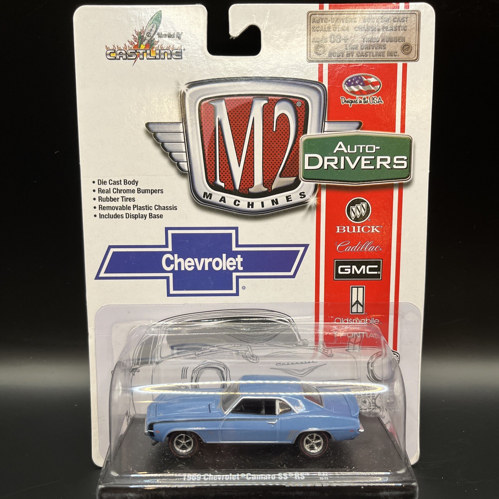 M2 Machines Auto-Drivers 1969 Chevrolet Camaro SS RS 1:64 Diecast