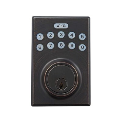 Amazon Basics Electronic Keypad Deadbolt Keyed Entry - Oil Bronze ...